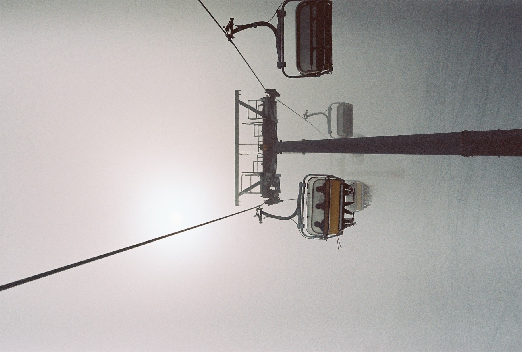 Fog lifting from landscape